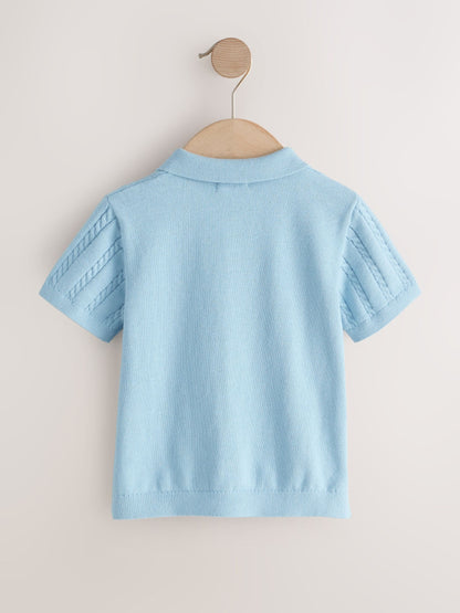Dsiney Kidz - Blue Cable Knit Polo Shirt (3mths-7yrs) image 6