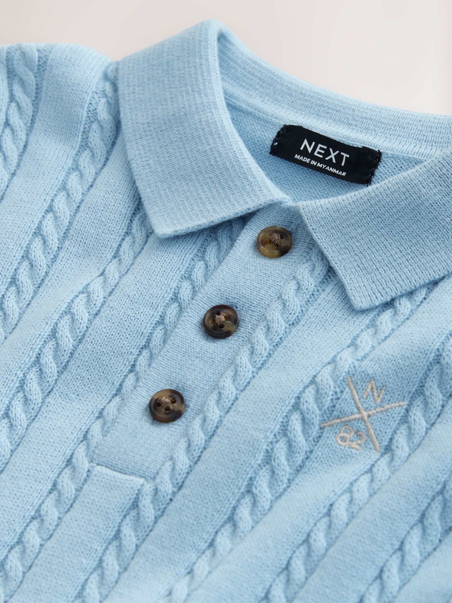 Dsiney Kidz - Blue Cable Knit Polo Shirt (3mths-7yrs) image 8