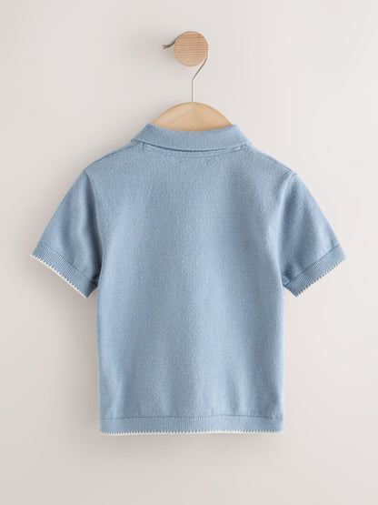 Dsiney Kidz - Blue Transport Character Button Neck Knitted Polo Shirt (3mths-7yrs) image 2