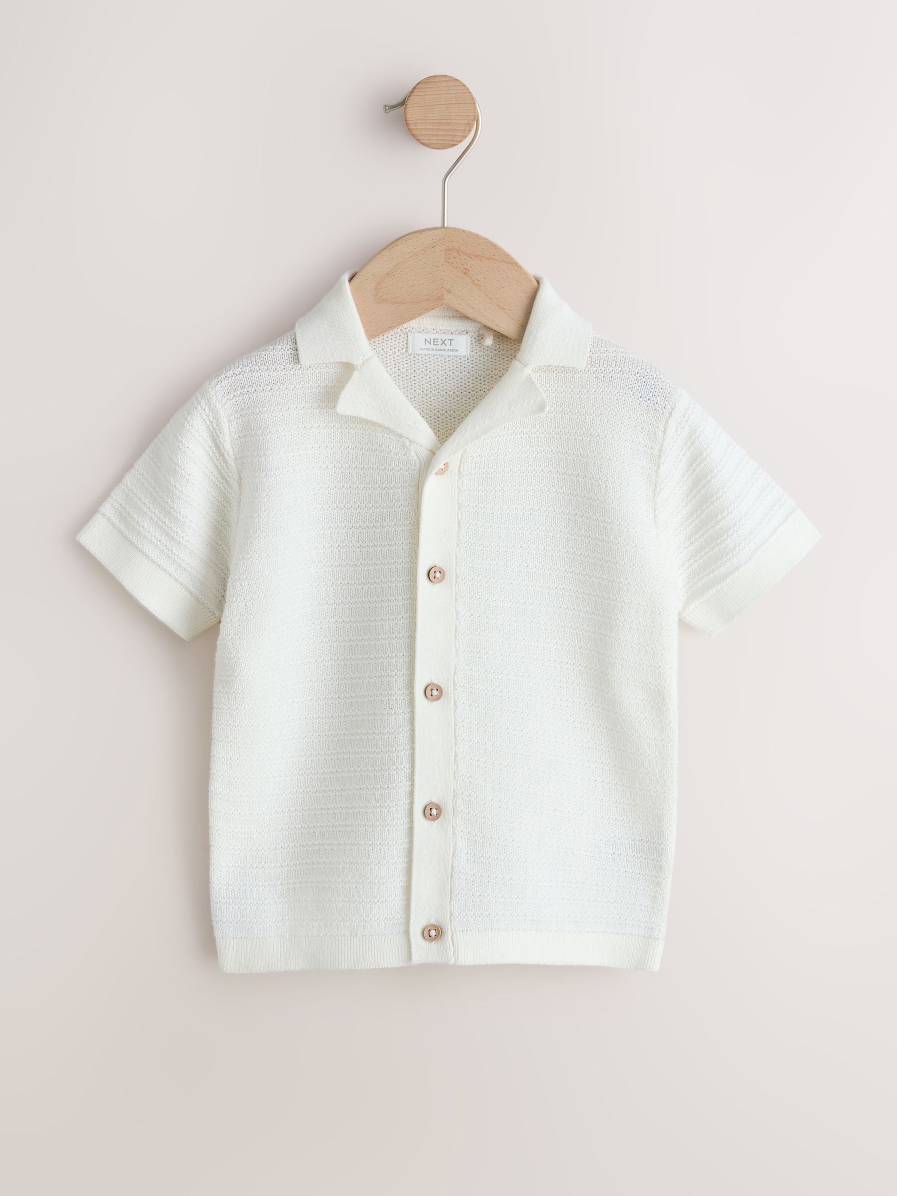 Dsiney Kidz - Ecru Revere Collar Short Sleeve Knitted Polo Shirt (3mths-7yrs) image 4