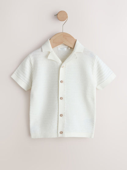 Dsiney Kidz - Ecru Revere Collar Short Sleeve Knitted Polo Shirt (3mths-7yrs) image 4