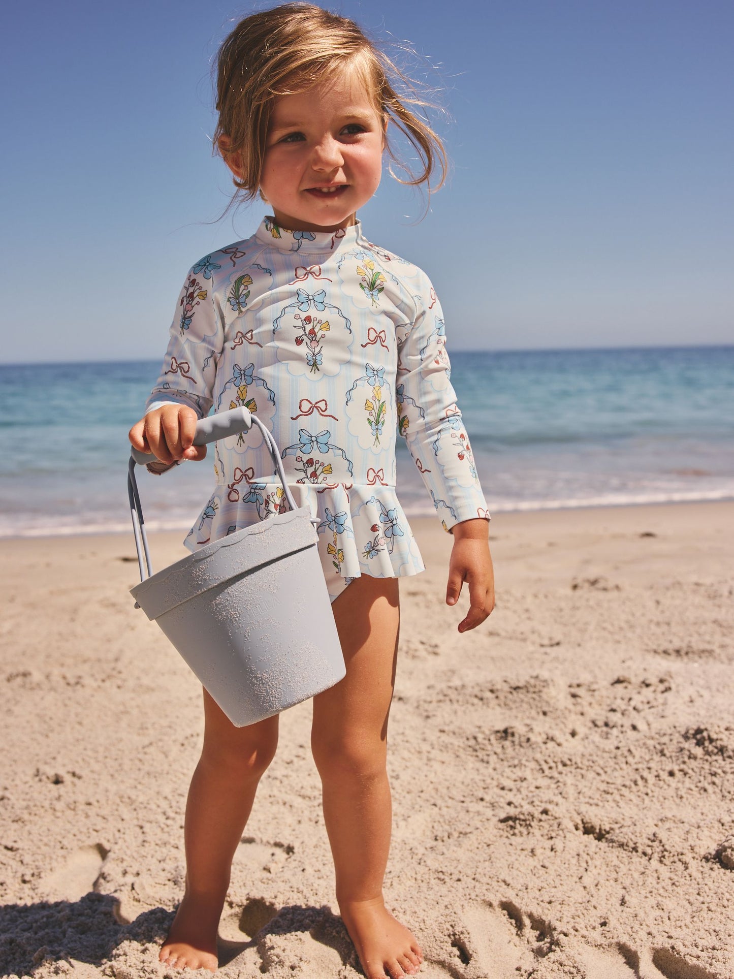 Blue/White Bow Sunsafe Swim Set (3mths-7yrs) image 1