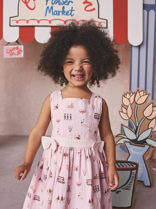Dsiney Kidz - Cath Kidston Pink London Print Bow Front Prom Dress (3mths-8yrs) image 1