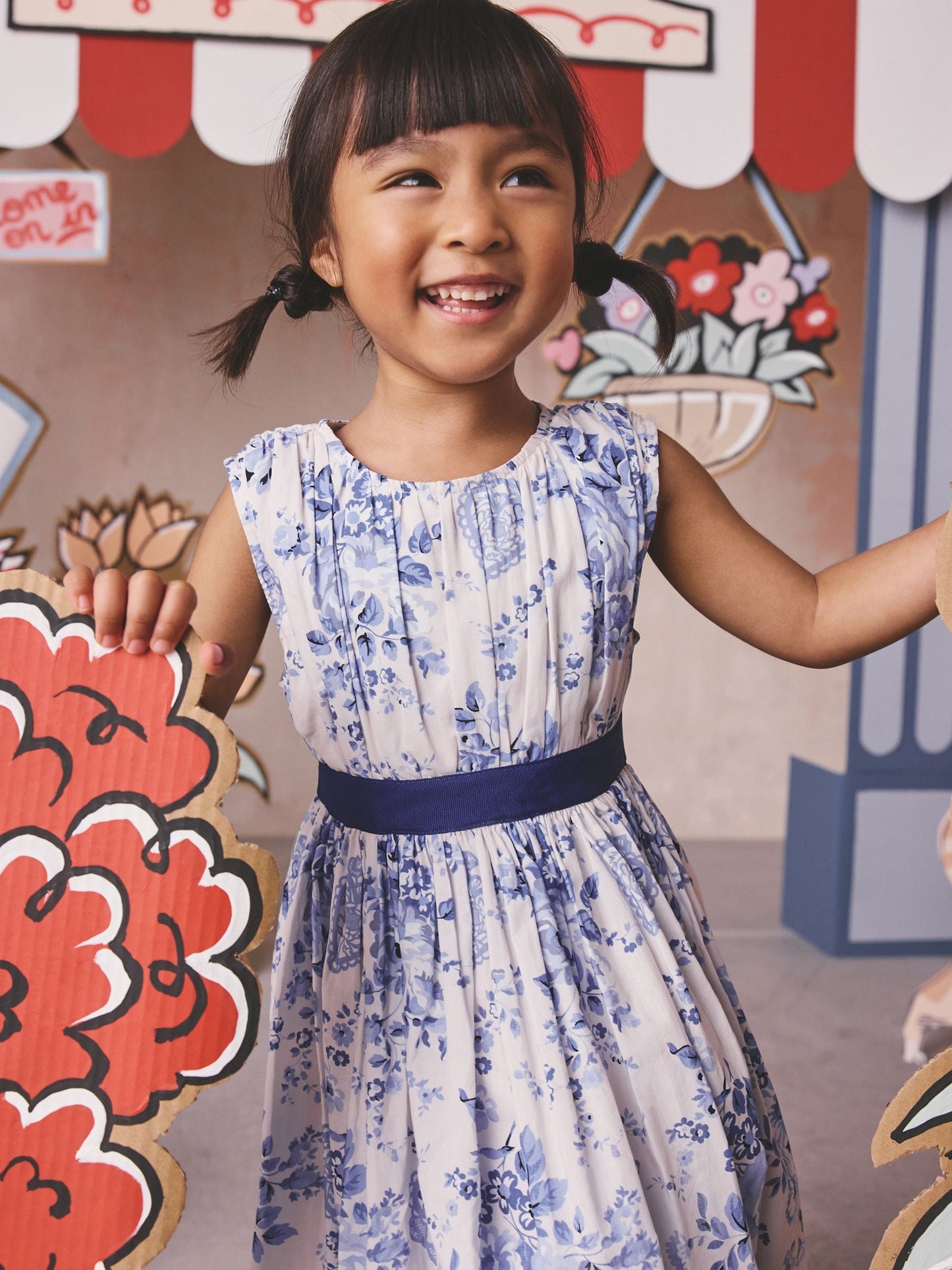 Cath Kidston Blue Floral Sleeveless Prom Dress (3mths-8yrs) image 5