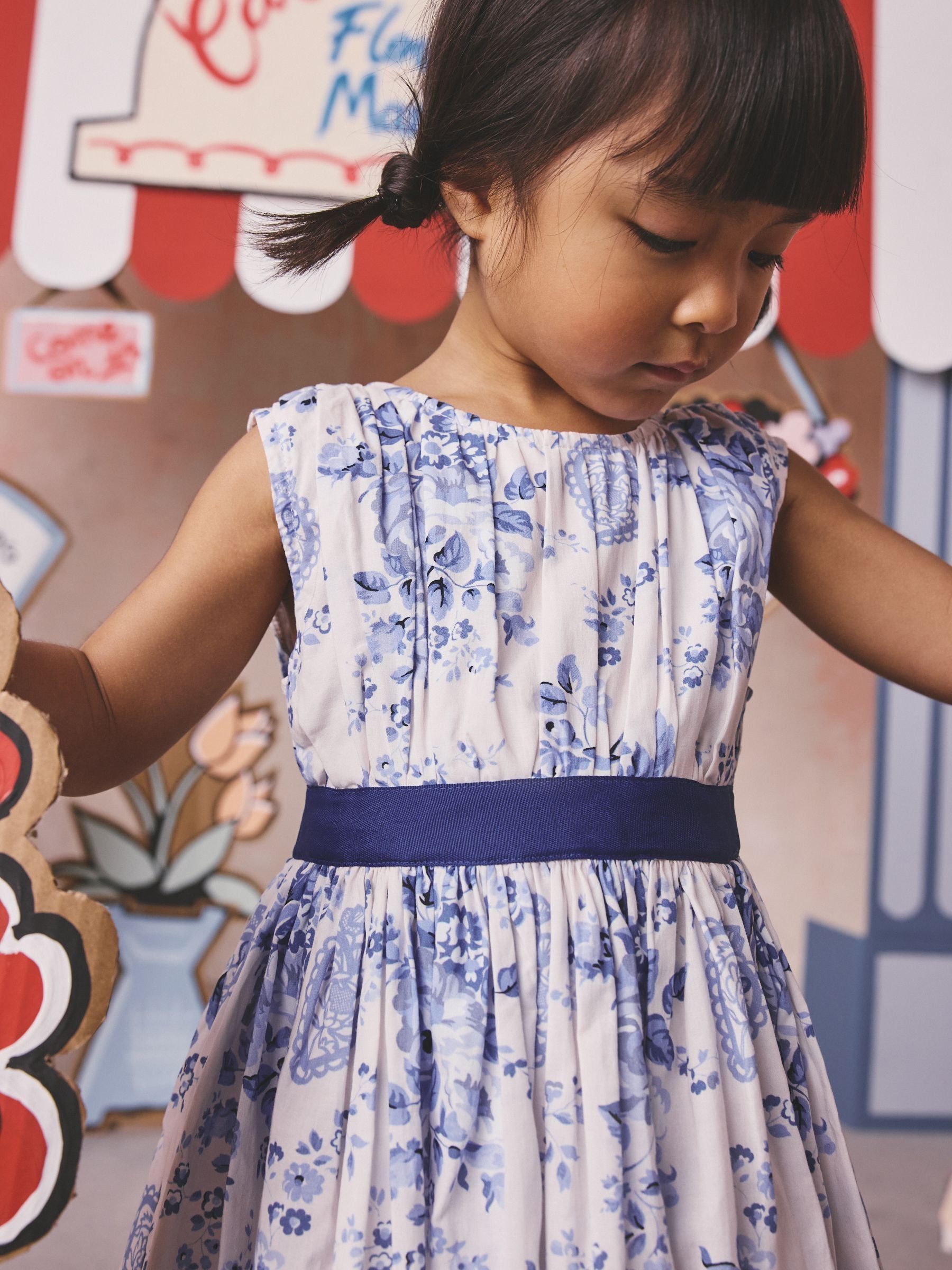 Cath Kidston Blue Floral Sleeveless Prom Dress (3mths-8yrs) image 6
