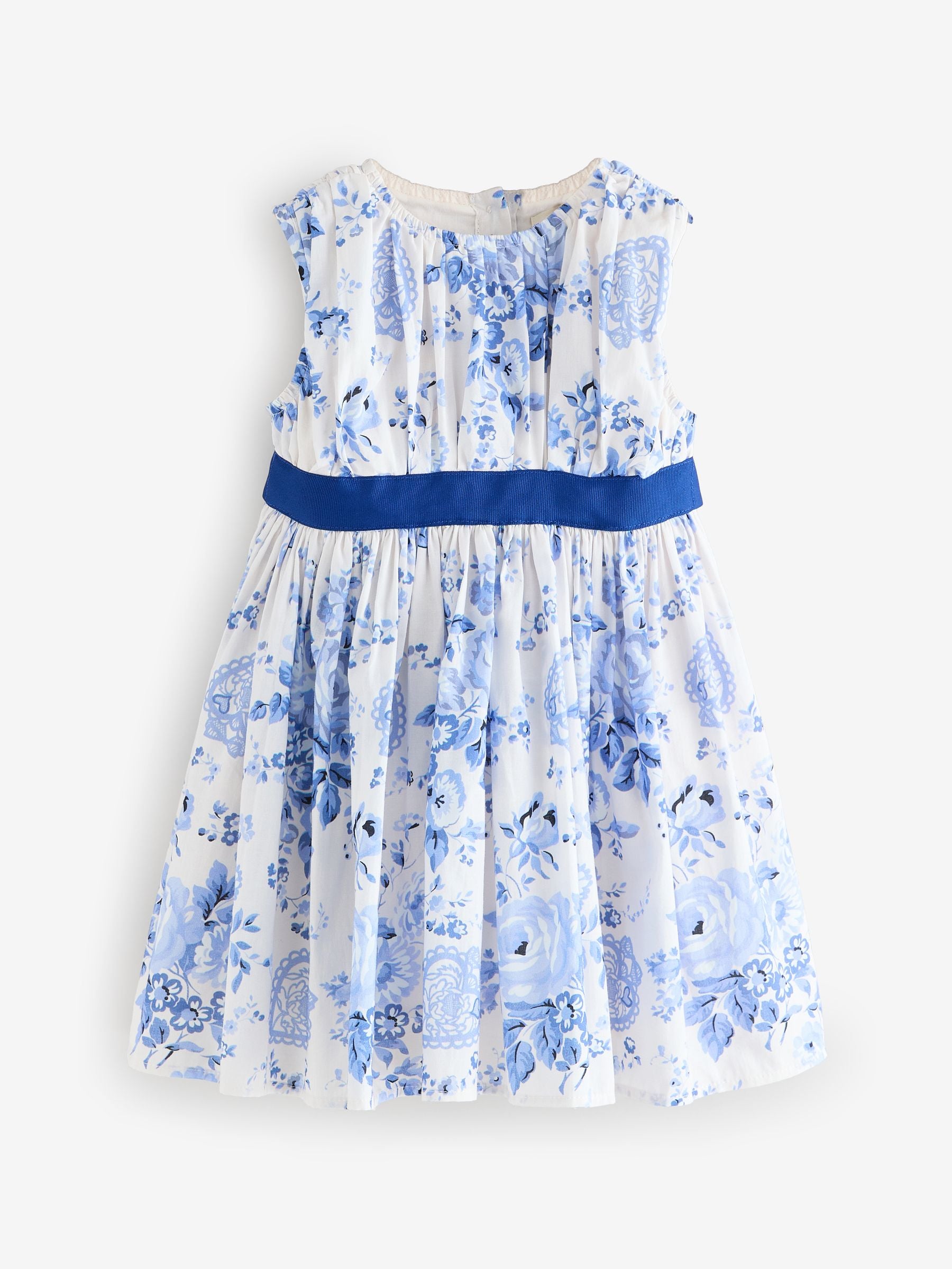 Cath Kidston Blue Floral Sleeveless Prom Dress (3mths-8yrs) image 7