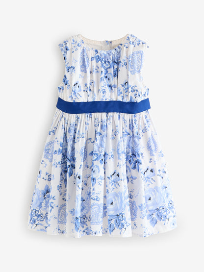 Cath Kidston Blue Floral Sleeveless Prom Dress (3mths-8yrs) image 7
