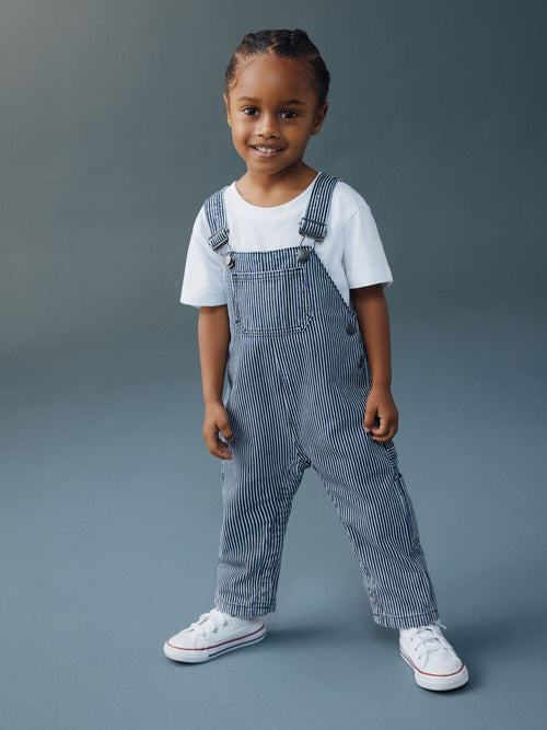 Ticking Stripe Dungarees (3mths-7yrs) image 1