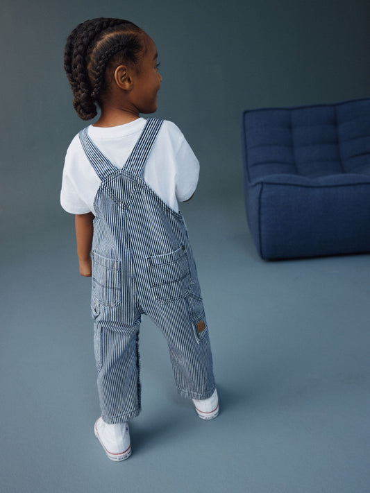 Ticking Stripe Dungarees (3mths-7yrs) image 3