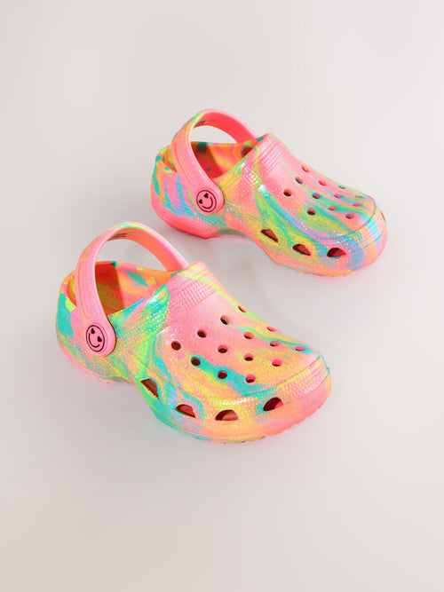 Pink Marble Glitter Clogs image 1