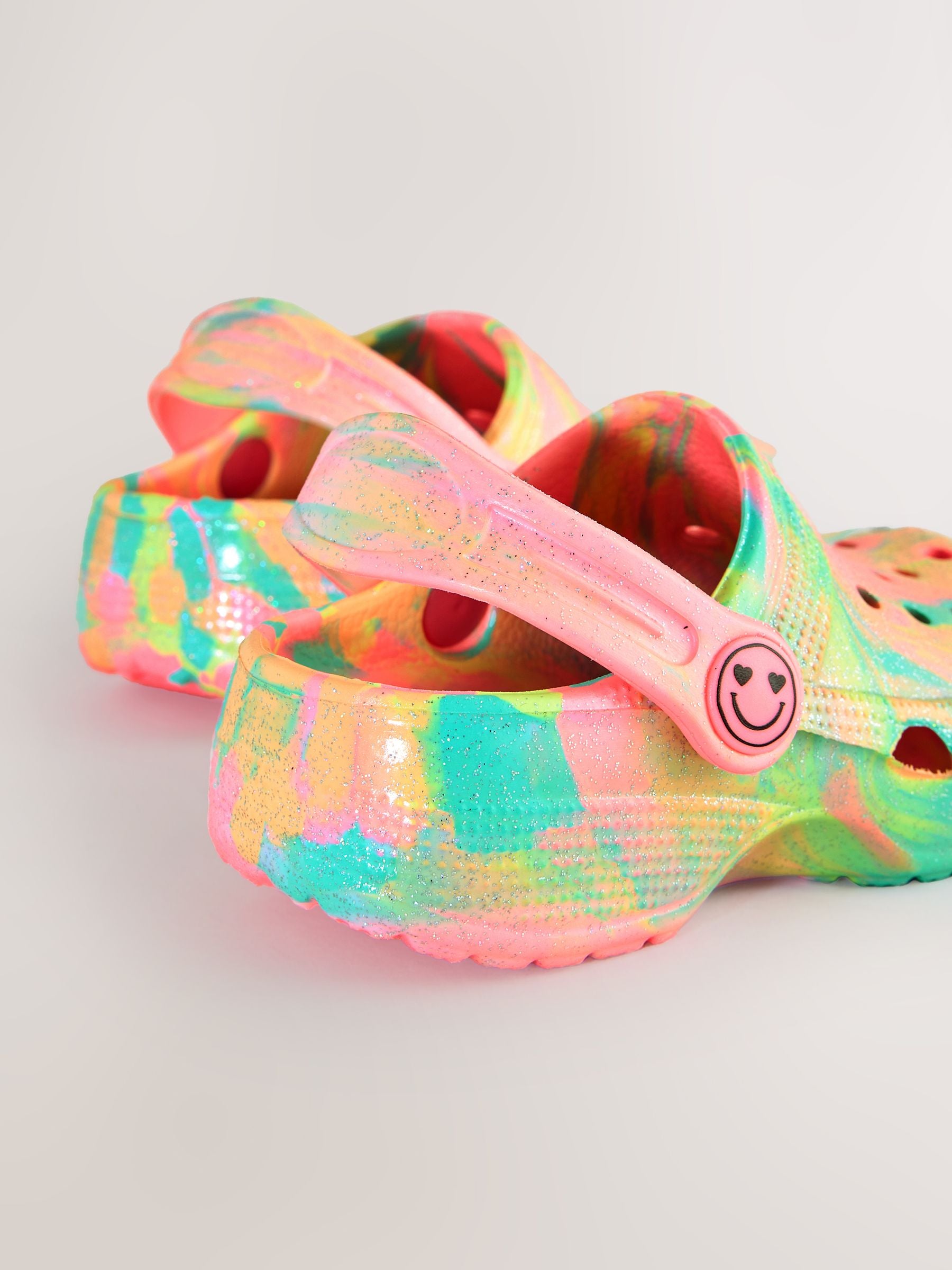 Pink Marble Glitter Clogs image 3