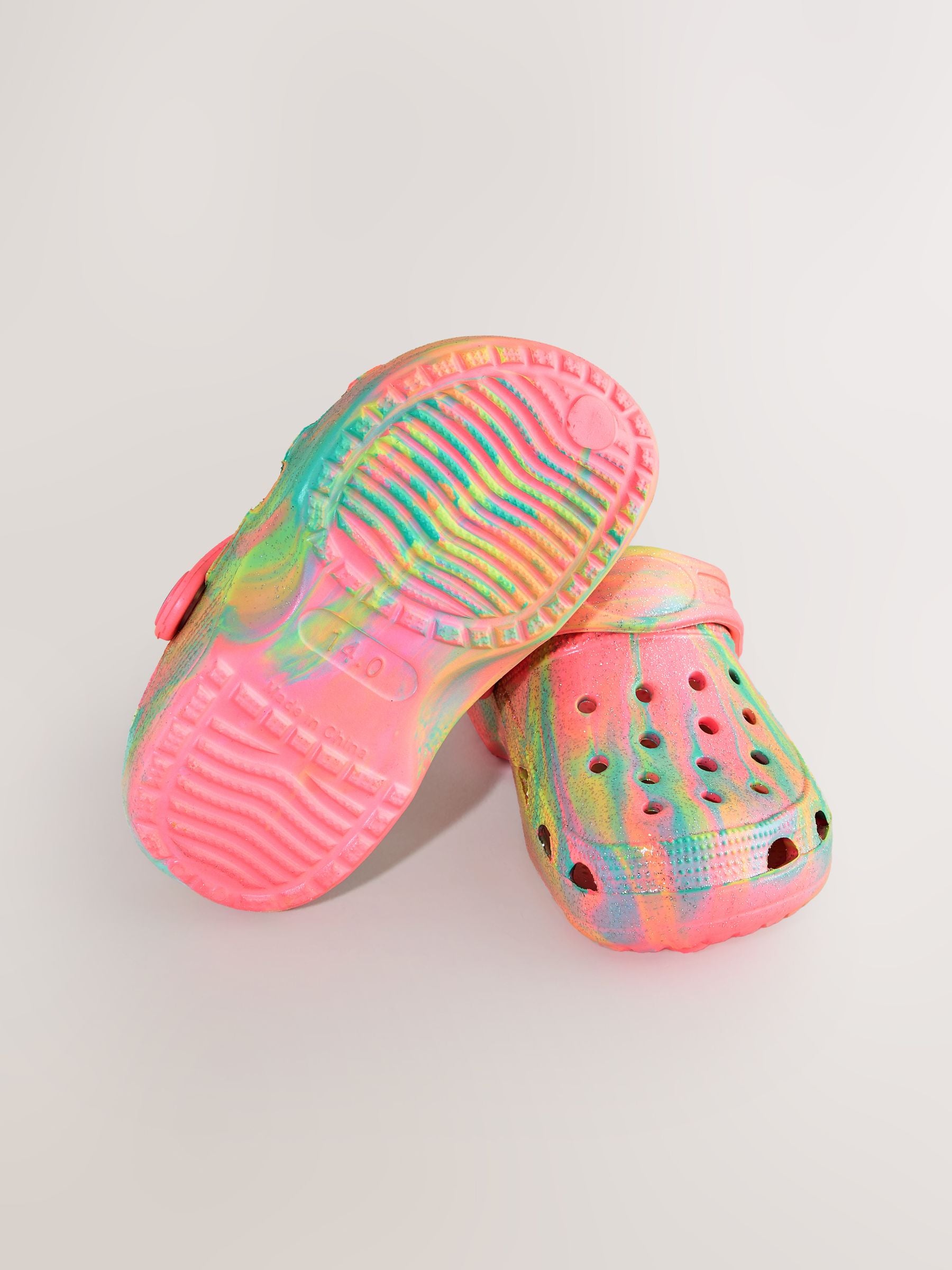 Pink Marble Glitter Clogs image 5