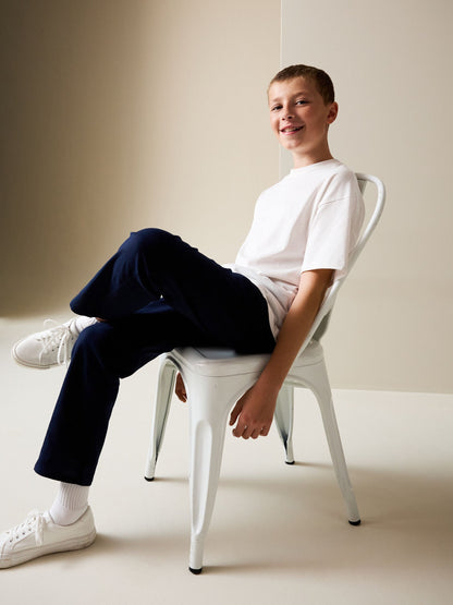 Dsiney Kidz - Navy Linen Blend Pull On Trousers (3-16yrs) image 2