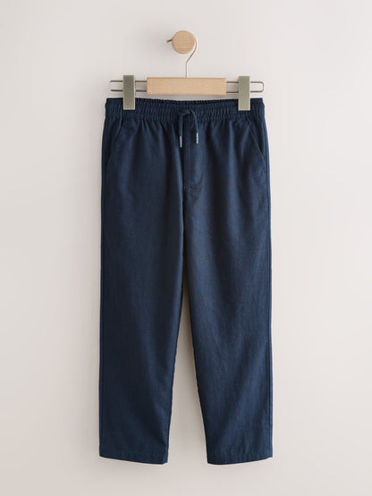 Dsiney Kidz - Navy Linen Blend Pull On Trousers (3-16yrs) image 4