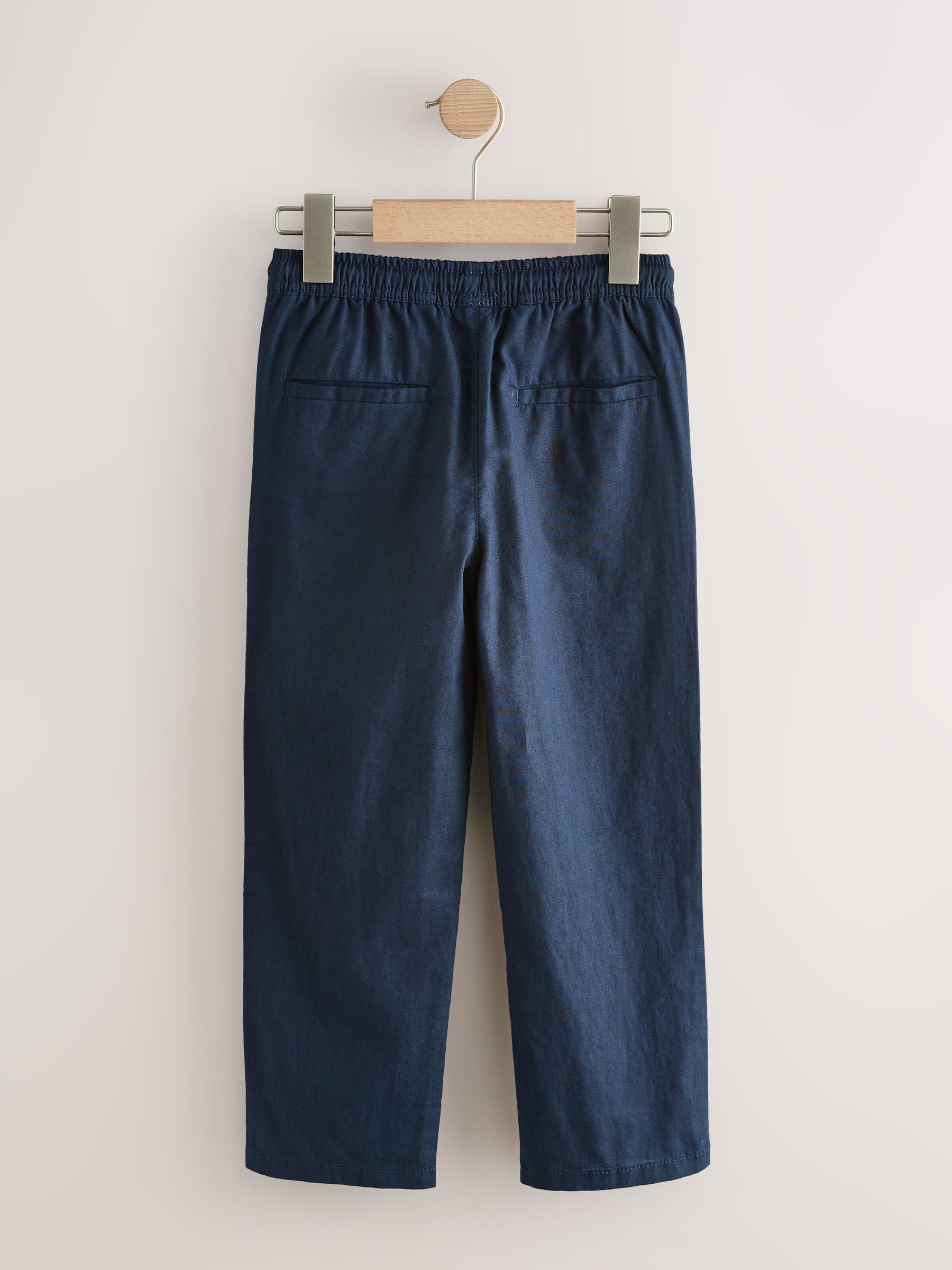 Dsiney Kidz - Navy Linen Blend Pull On Trousers (3-16yrs) image 5