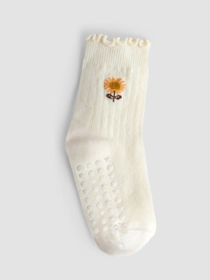 JoJo Maman Bébé Mustard Sunflower 3-Pack Socks image 4