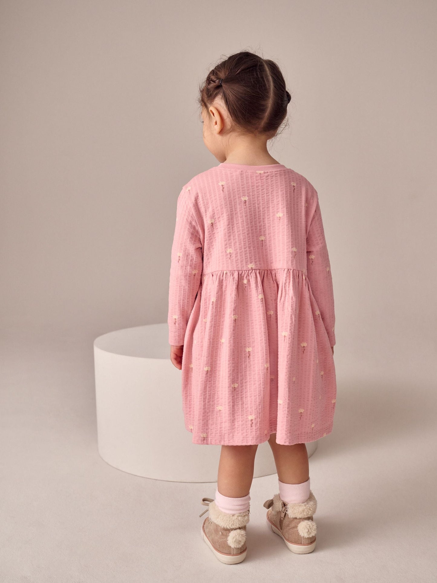 Pink Bunny Long Sleeve Embellished Dress (3mths-7yrs)
