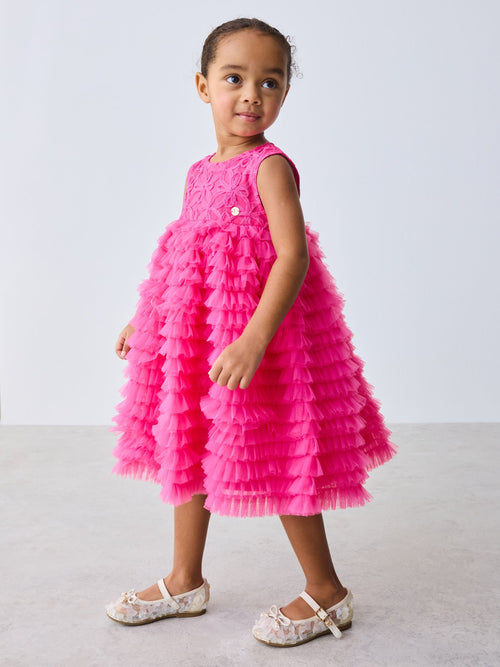 Baker by Ted Baker Hot Pink 3D Textured Mesh Dress image 1