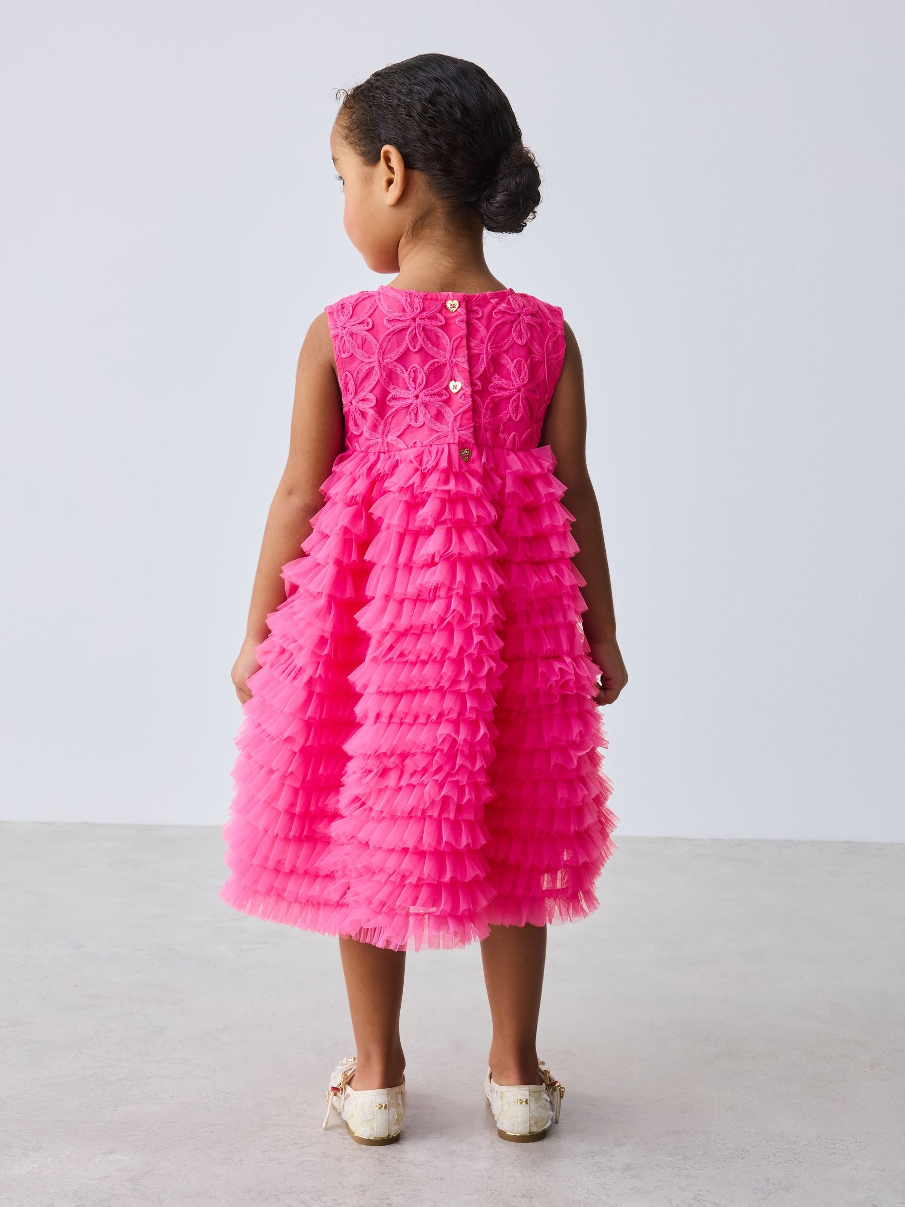 Baker by Ted Baker Hot Pink 3D Textured Mesh Dress image 3
