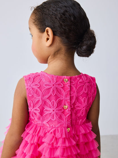 Baker by Ted Baker Hot Pink 3D Textured Mesh Dress image 4