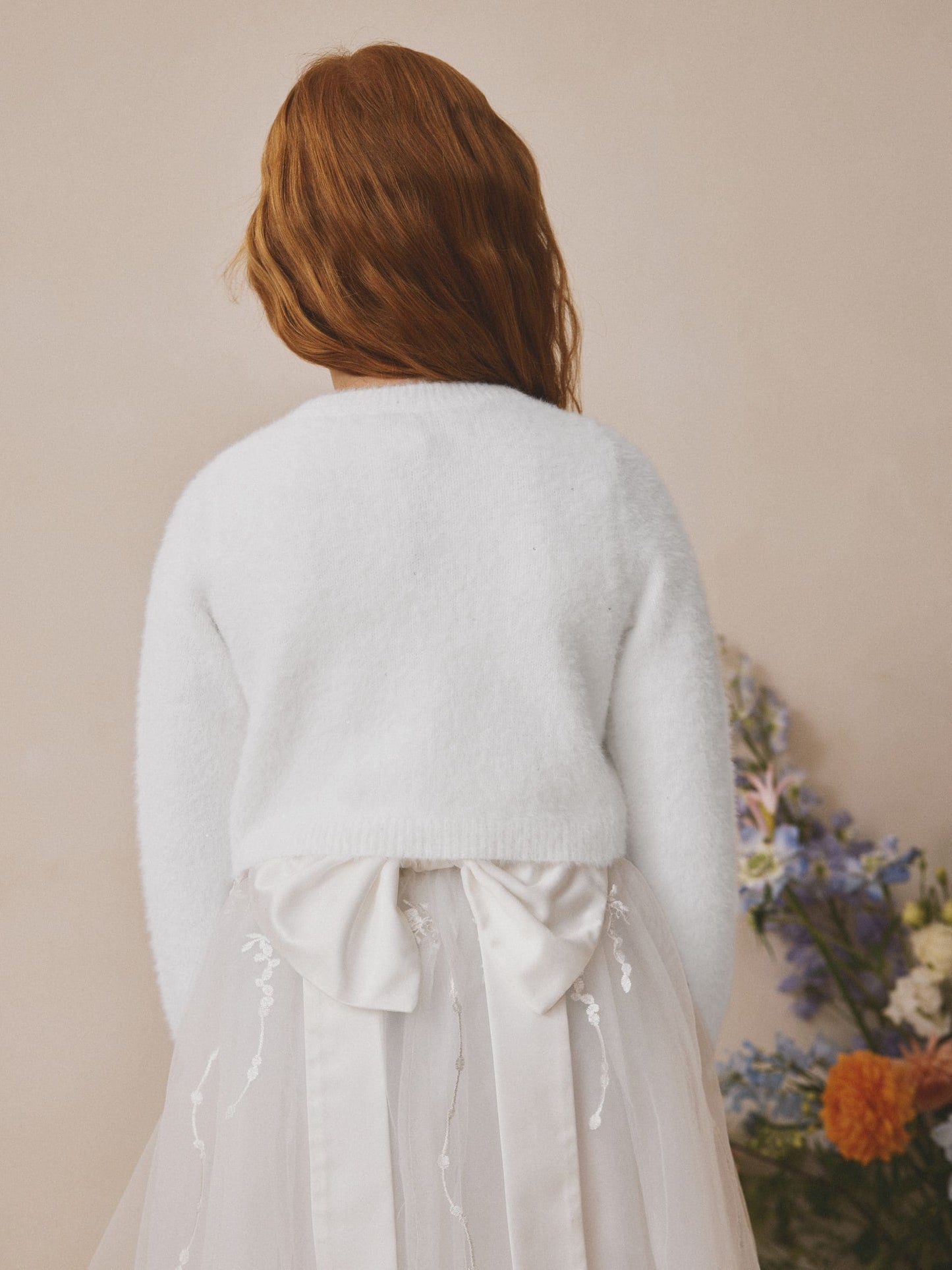 Dsiney Kidz - White Occasion Bridesmaid Knitted Fluffy Cardigan Shrug (12mths-16yrs) image 3