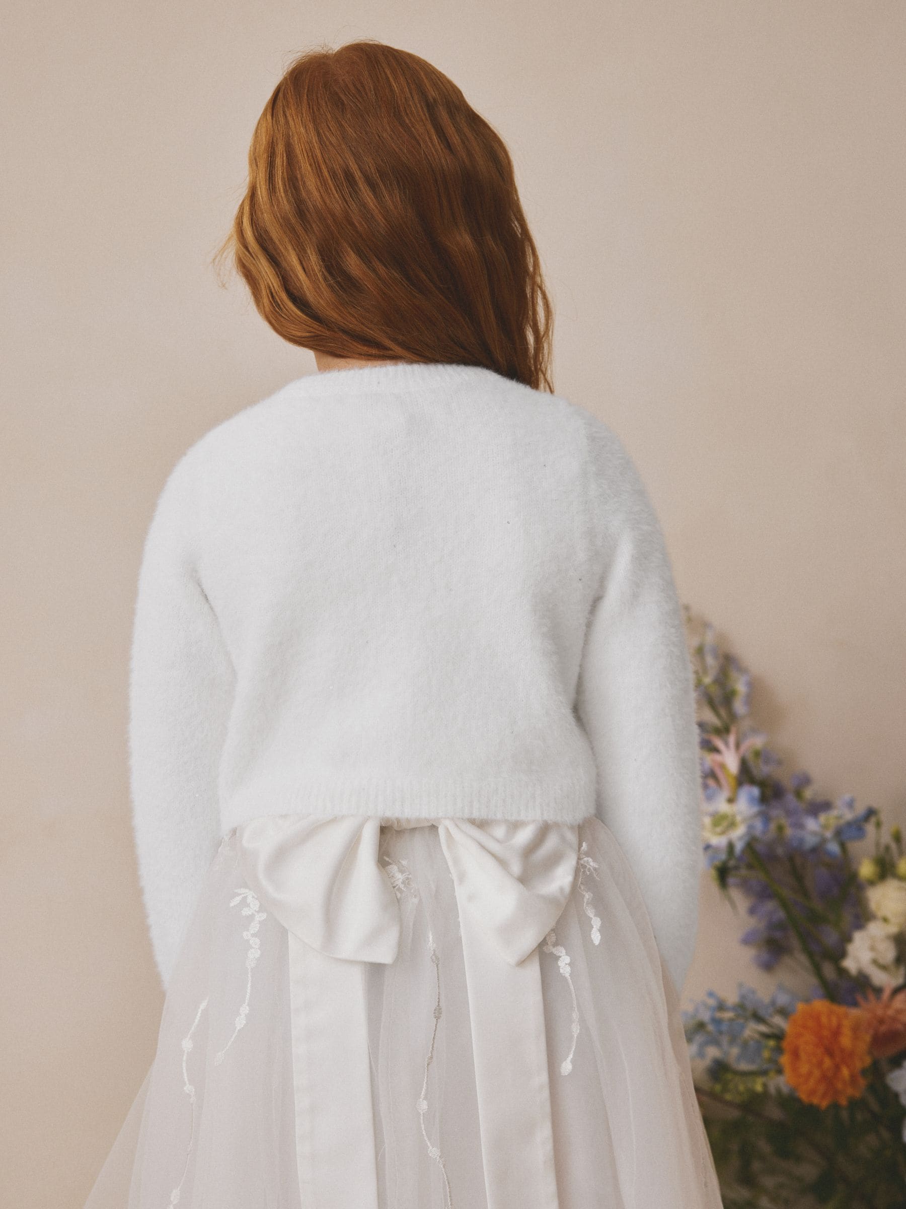 Dsiney Kidz - White Occasion Bridesmaid Knitted Fluffy Cardigan Shrug (12mths-16yrs) image 3