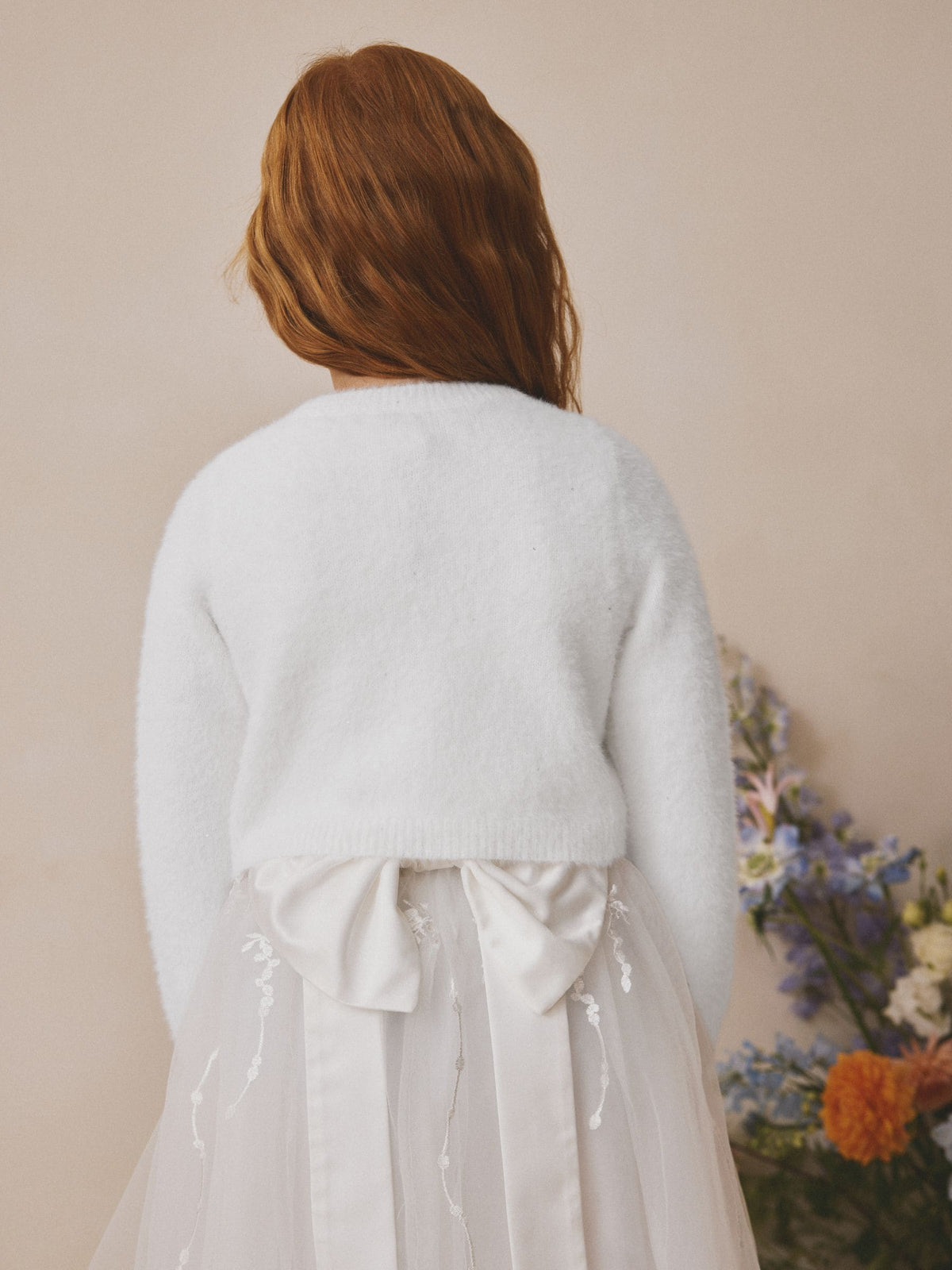 Dsiney Kidz - White Occasion Bridesmaid Knitted Fluffy Cardigan Shrug (12mths-16yrs) image 3