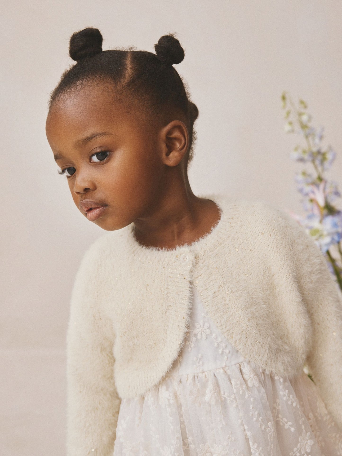 Dsiney Kidz - Champagne Occasion Bridesmaid Knitted Fluffy Cardigan Shrug (12mths-16yrs) image 1
