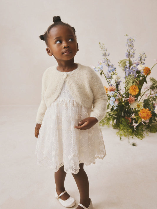 Dsiney Kidz - Champagne Occasion Bridesmaid Knitted Fluffy Cardigan Shrug (12mths-16yrs) image 2