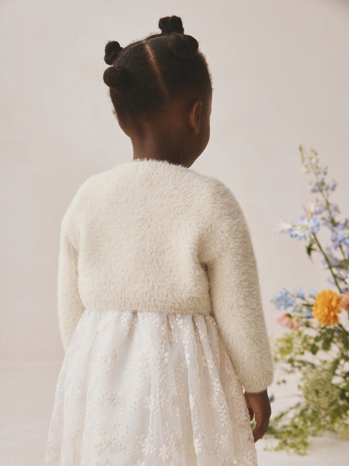 Dsiney Kidz - Champagne Occasion Bridesmaid Knitted Fluffy Cardigan Shrug (12mths-16yrs) image 3