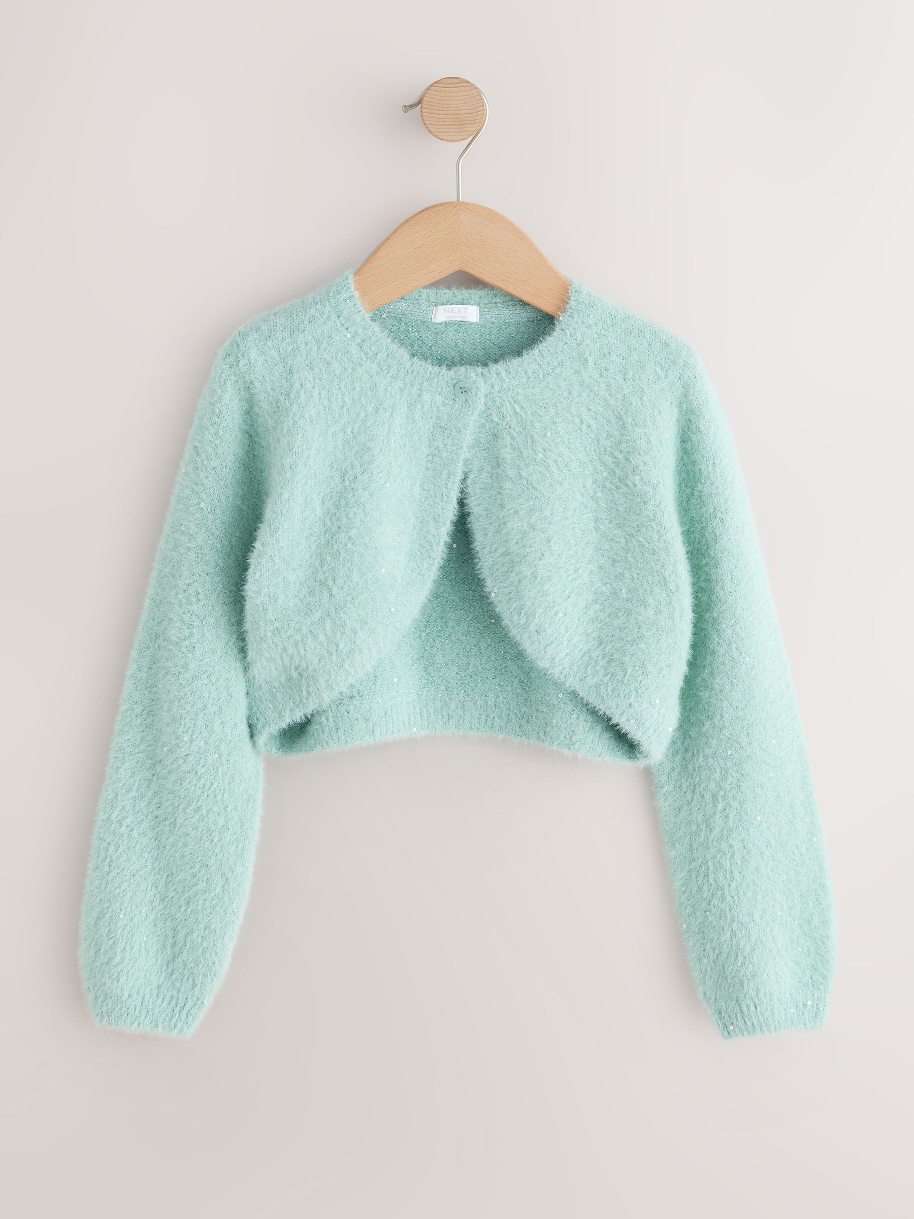 Dsiney Kidz - Teal Occasion Bridesmaid Knitted Fluffy Cardigan Shrug (12mths-16yrs) image 5