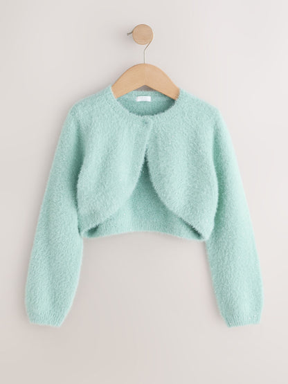 Dsiney Kidz - Teal Occasion Bridesmaid Knitted Fluffy Cardigan Shrug (12mths-16yrs) image 5