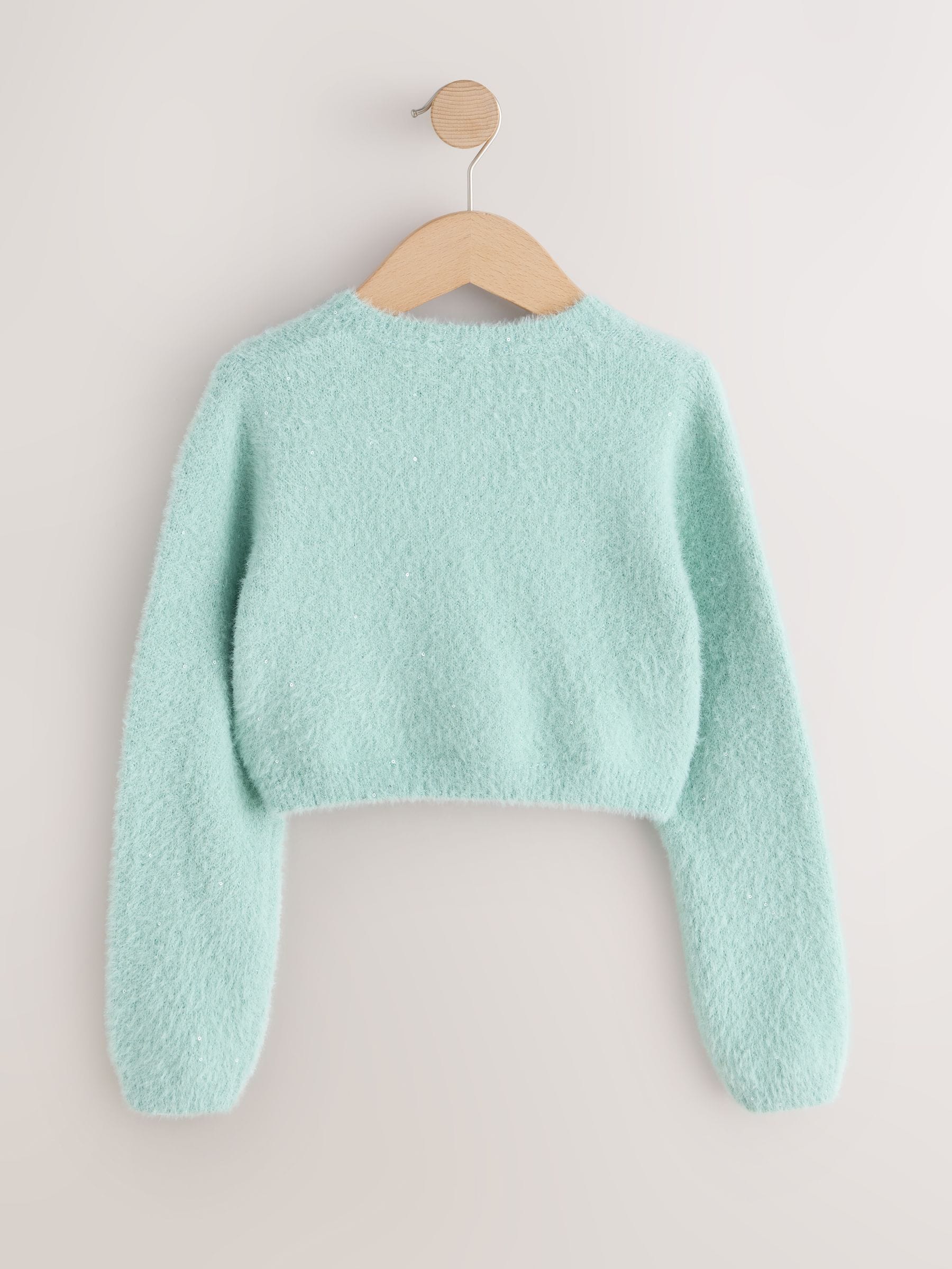 Dsiney Kidz - Teal Occasion Bridesmaid Knitted Fluffy Cardigan Shrug (12mths-16yrs) image 6