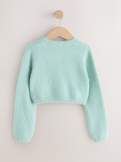 Dsiney Kidz - Teal Occasion Bridesmaid Knitted Fluffy Cardigan Shrug (12mths-16yrs) image 6