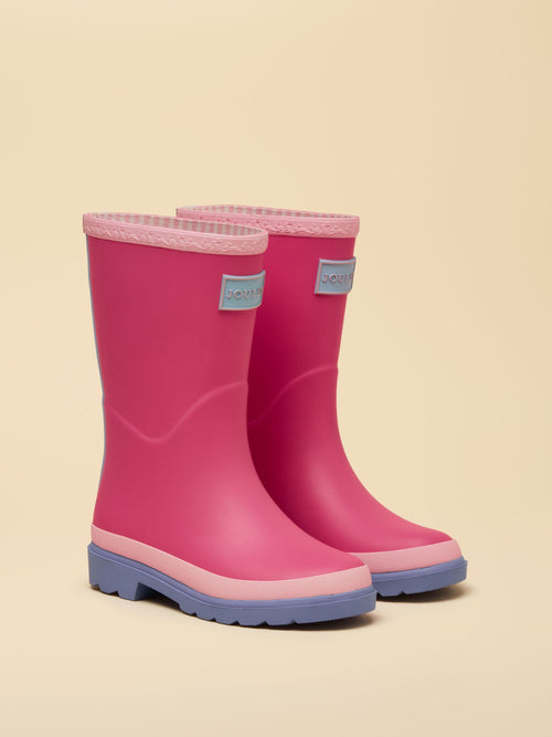 Joules Kids' Pink & Blue Colourblock Wellies image 1