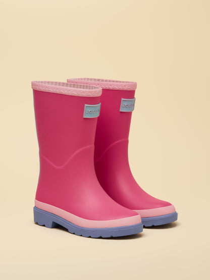 Joules Kids' Pink & Blue Colourblock Wellies image 1