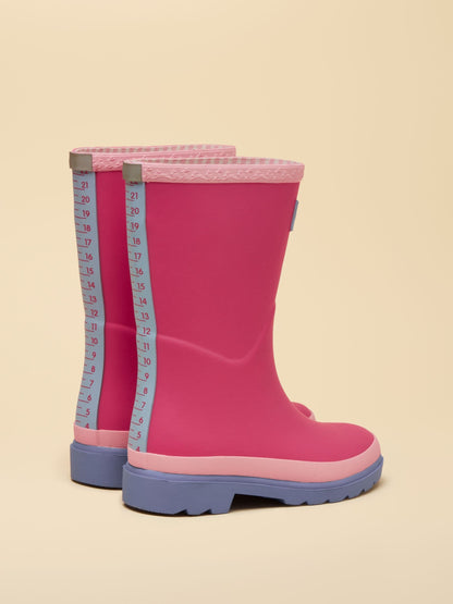 Joules Kids' Pink & Blue Colourblock Wellies image 2