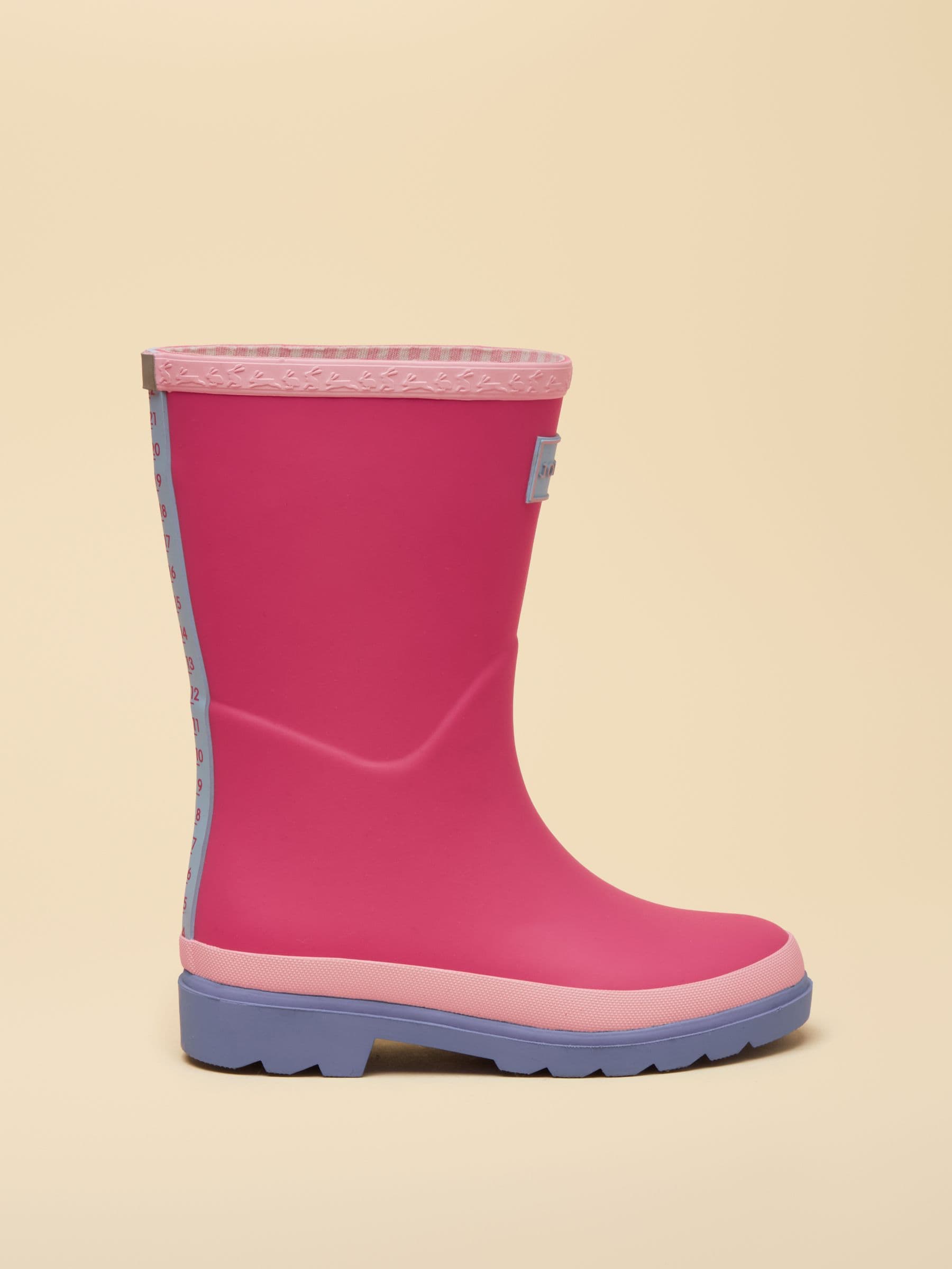 Joules Kids' Pink & Blue Colourblock Wellies image 3