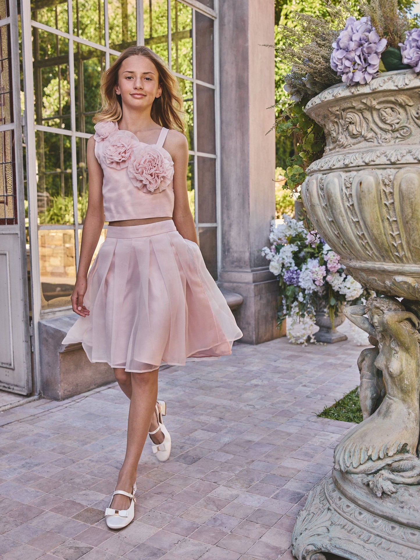 Baker by Ted Baker 2 Piece Organza One-Shoulder Corsage Top & Skirt Set image 3