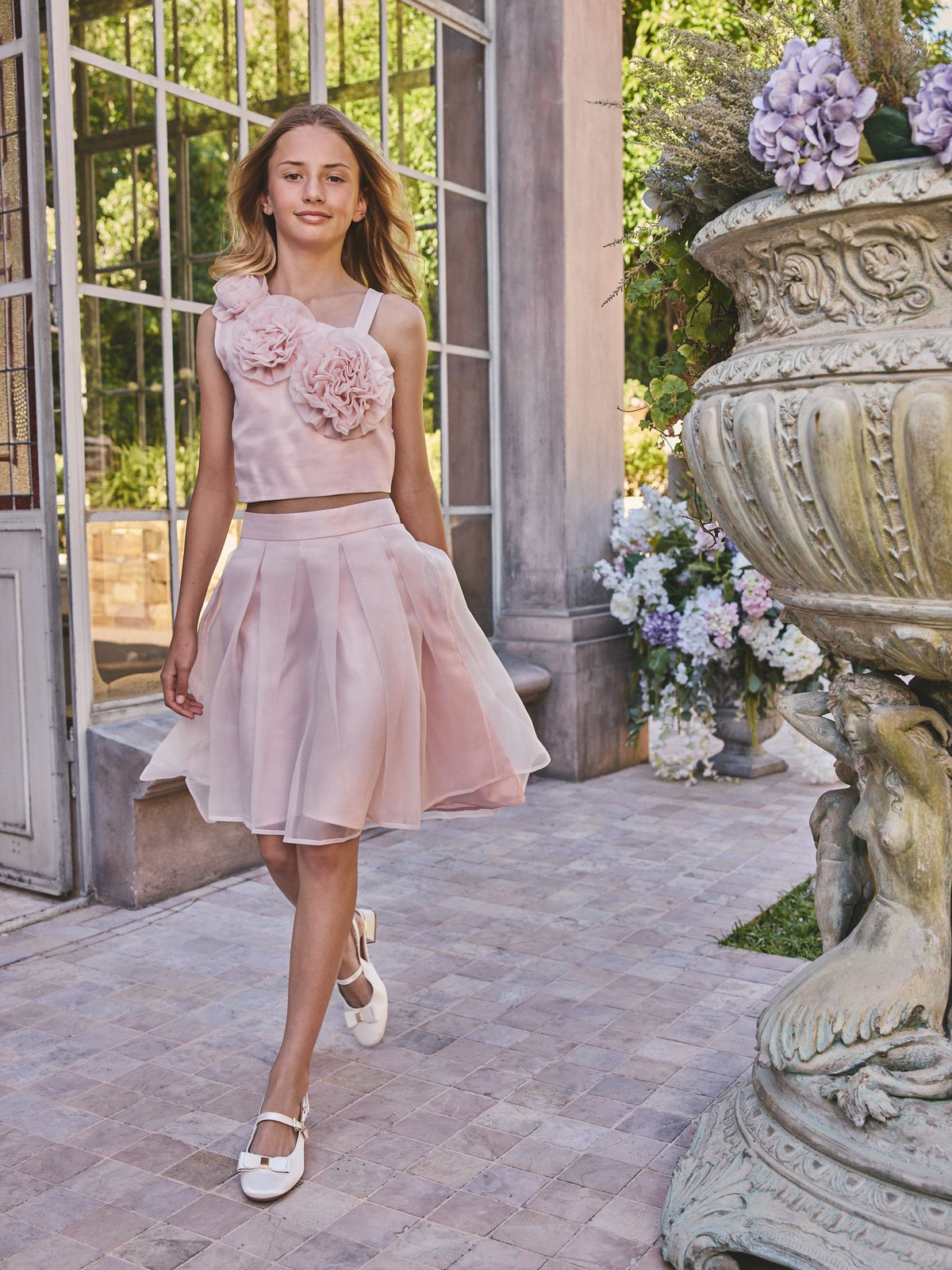 Baker by Ted Baker 2 Piece Organza One-Shoulder Corsage Top & Skirt Set image 3