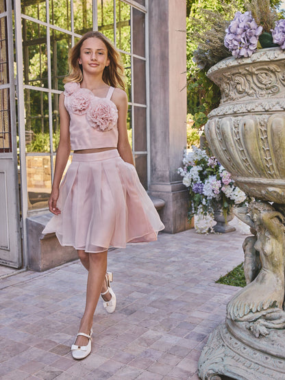 Baker by Ted Baker 2 Piece Organza One-Shoulder Corsage Top & Skirt Set image 3
