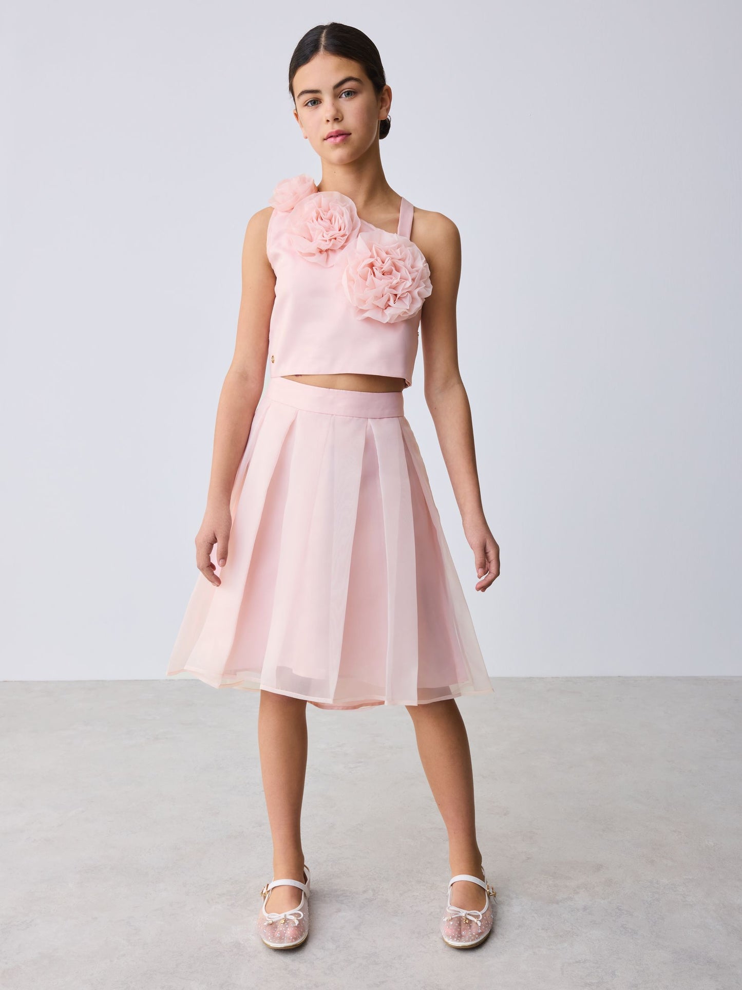Baker by Ted Baker 2 Piece Organza One-Shoulder Corsage Top & Skirt Set image 5
