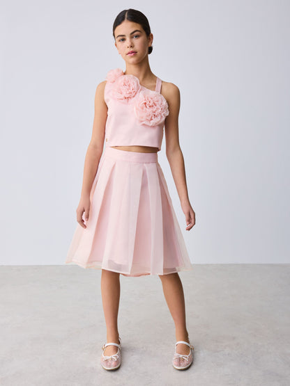 Baker by Ted Baker 2 Piece Organza One-Shoulder Corsage Top & Skirt Set image 5