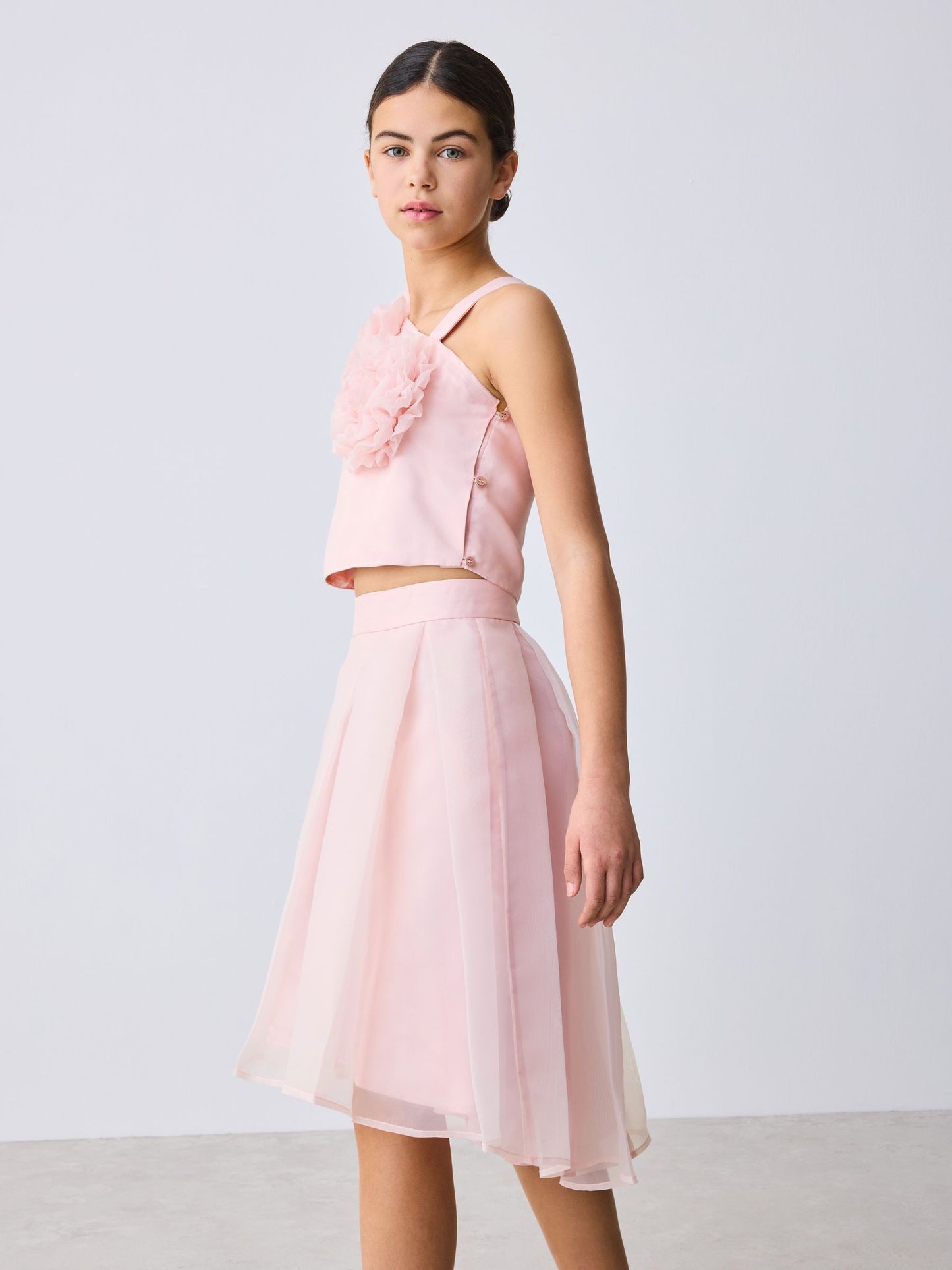 Baker by Ted Baker 2 Piece Organza One-Shoulder Corsage Top & Skirt Set image 7