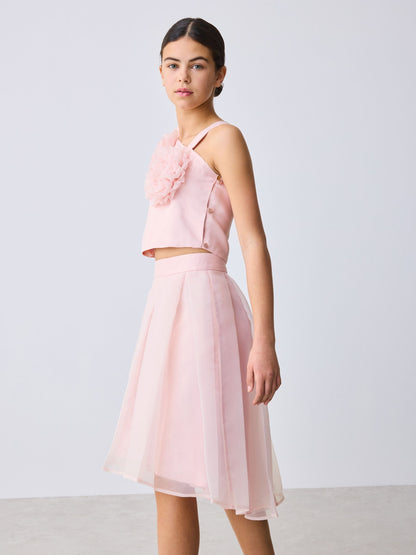 Baker by Ted Baker 2 Piece Organza One-Shoulder Corsage Top & Skirt Set image 7