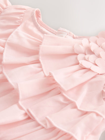 Baker by Ted Baker Pink 3D Ruffle Dress image 9