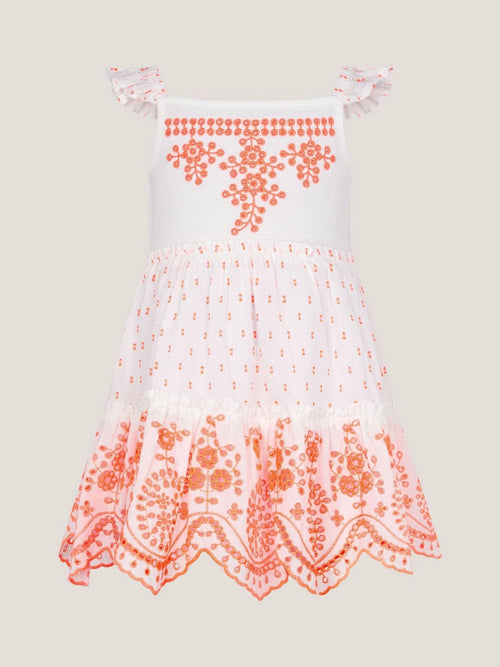 Monsoon Orange Baby Broderie Tiered Sundress image 1