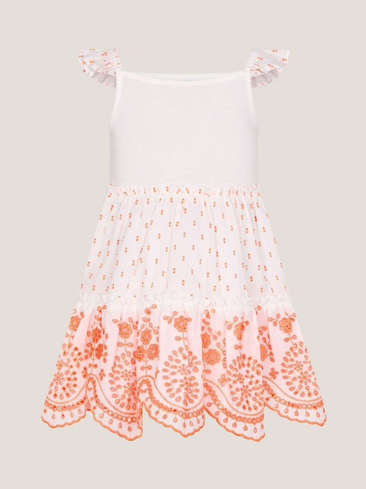 Monsoon Orange Baby Broderie Tiered Sundress image 2