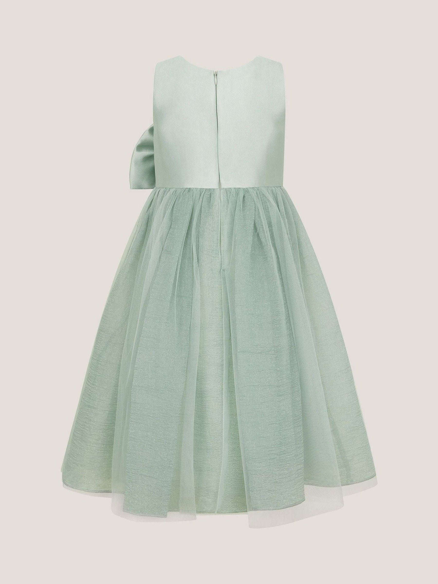 Monsoon Green Waterfall Bow Tulle Dress image 2
