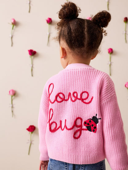 Dsiney Kidz - Pink LadyBug V-Neck Cardigan (3mths-7yrs) image 1